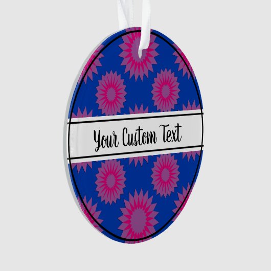 Bisexuality pride blauw bloempatroon ornament (voorkant)
