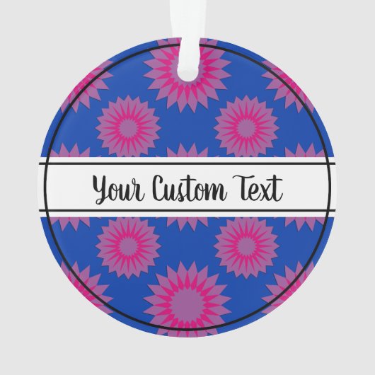 Bisexuality pride blauw bloempatroon ornament (achterkant)
