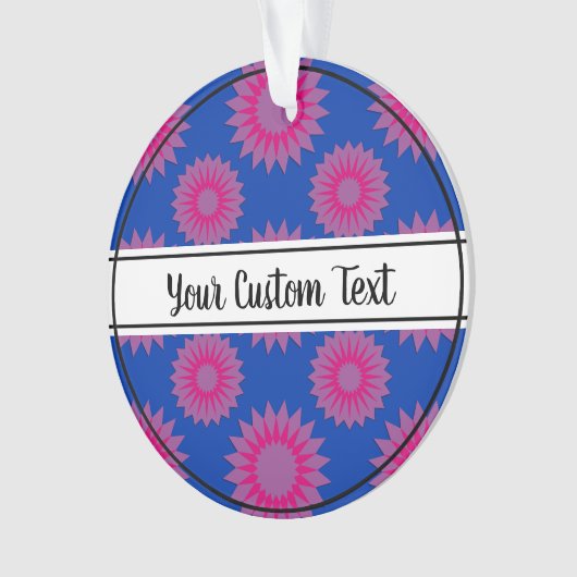 Bisexuality pride blauw bloempatroon ornament (voorkant)