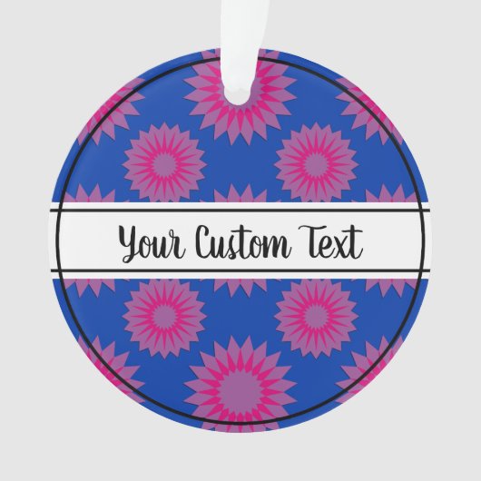 Bisexuality pride blauw bloempatroon ornament (voorkant)