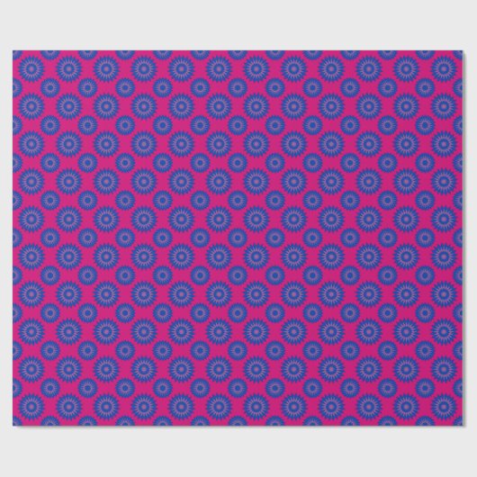 Bisexuality pride colors / pink flower pattern cadeaupapier (Vlak)
