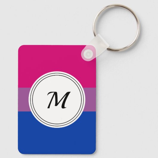 Bisexuality pride flag met een aangepast initiaal sleutelhanger (Achterkant)
