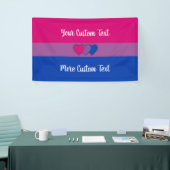 Bisexuality pride flag met tekstbanner spandoek (Beurs)