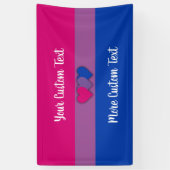 Bisexuality pride flag met tekstbanner spandoek (Verticaal)