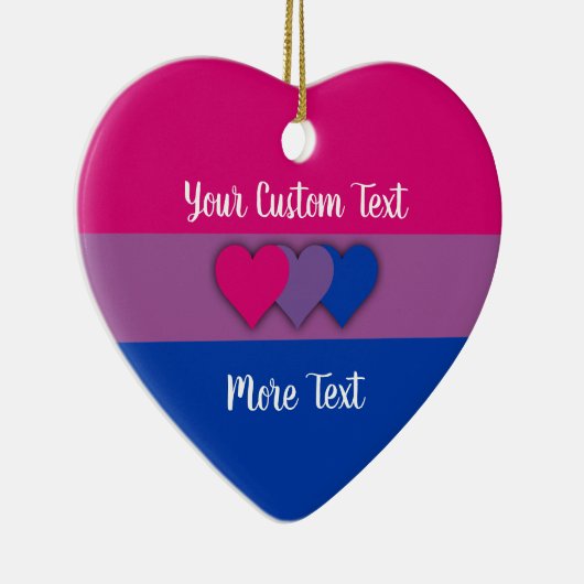 Bisexuality pride flag met text keramisch ornament (Rechts)