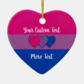 Bisexuality pride flag met text keramisch ornament (Voorkant)