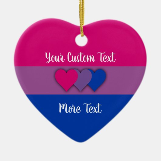 Bisexuality pride flag met text keramisch ornament (Voorkant)