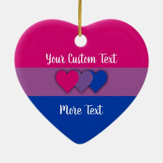 Bisexuality pride flag met text keramisch ornament (Achterkant)