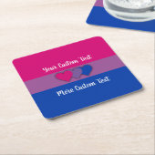 Bisexuality pride flag met text onderzetter (Schuin)