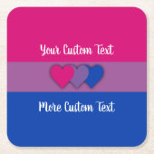 Bisexuality pride flag met text onderzetter (Voorkant)