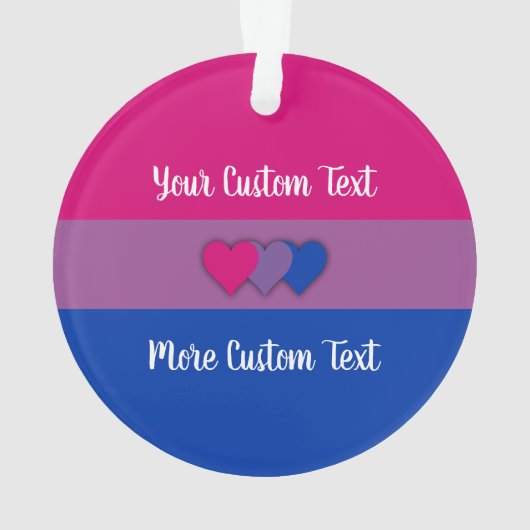 Bisexuality pride flag met text ornament (achterkant)
