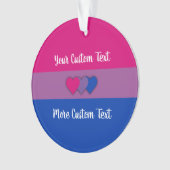 Bisexuality pride flag met text ornament (voorkant)
