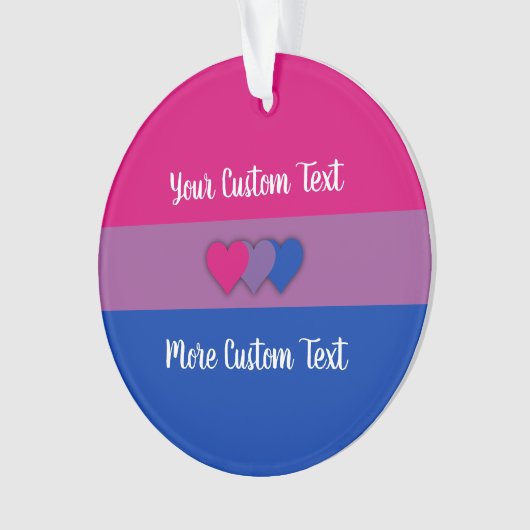Bisexuality pride flag met text ornament (voorkant)