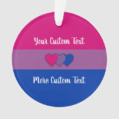 Bisexuality pride flag met text ornament (voorkant)
