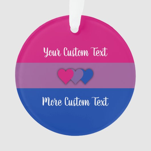 Bisexuality pride flag met text ornament (voorkant)