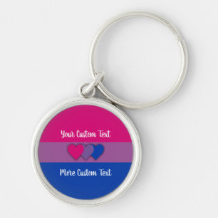 Bisexuality pride flag met text sleutelhanger