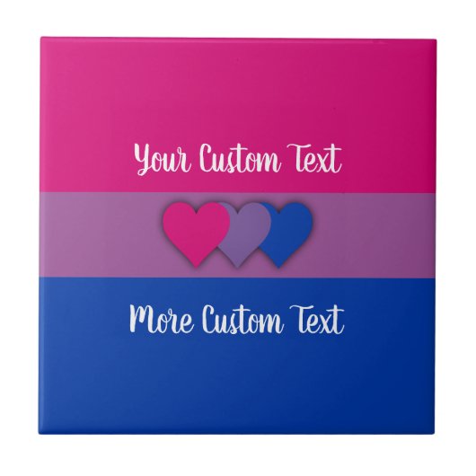Bisexuality pride flag met text tegeltje (Voorkant)