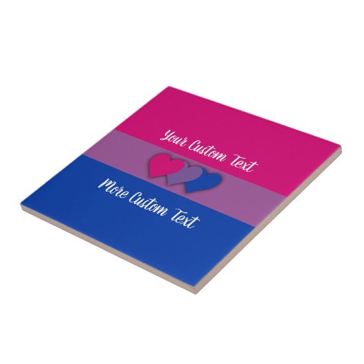 Bisexuality pride flag met text tegeltje (Zijkant)