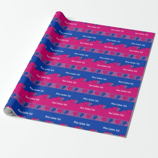 Bisexuality pride flag with text wrapting paper cadeaupapier (Uitgerold)