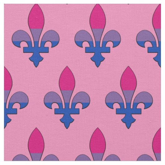 Bisexuality pride fleur-de-lis fabric stof (Close Up)