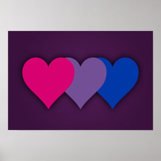 Bisexuality pride harten Poster (Voorkant)