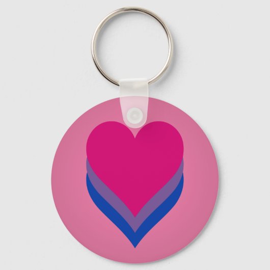 Bisexuality pride hearts Keychain (Voorkant)
