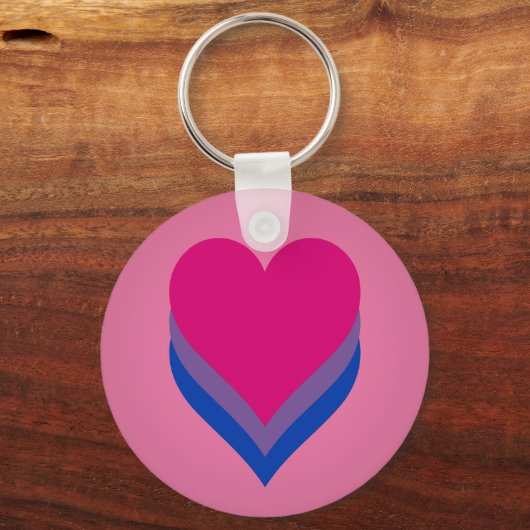 Bisexuality pride hearts Keychain (Voorkant)