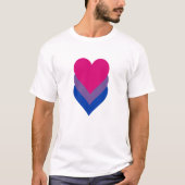 Bisexuality pride hearts T-Shirt (Voorkant)