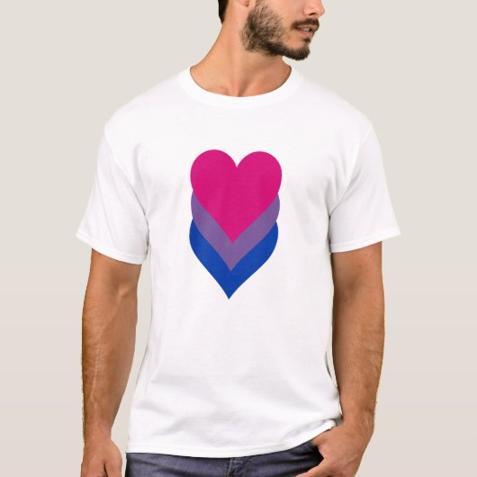 Bisexuality pride hearts T-Shirt (Voorkant)