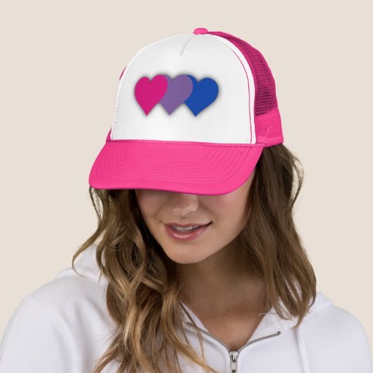 Bisexuality pride hearts Trucker Hat Trucker Pet (In situ)