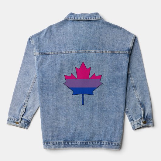 Bisexuality pride maple leaf denim jacket (Achterkant)