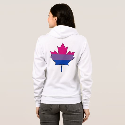 Bisexuality pride maple leaf hoodie (Achterkant volledig)