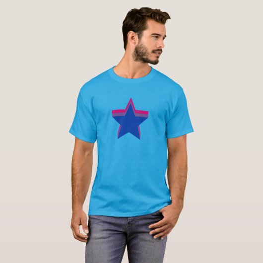 Bisexuality pride stars T-Shirt (Voorkant volledig)