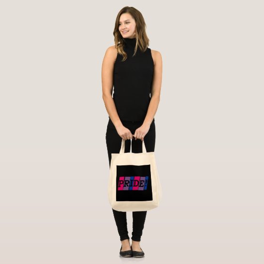 Bisexuality pride-tekstteken tote bag (Voorkant (model))