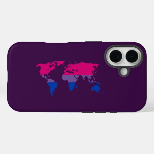 Bisexuality pride wereldkaart Case-Mate iPhone case (Achterkant (horizontaal))