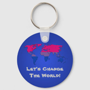 Bisexuality pride wereldkaart Sleutelhanger