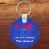 Bisexuality pride wereldkaart Sleutelhanger (Voorkant)