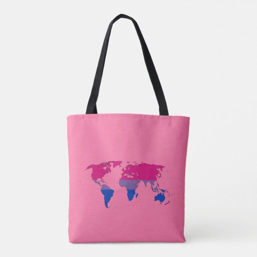 Bisexuality pride wereldkaart tote bag (Achterkant)