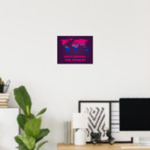 Bisexuality pride world map poster (Thuiskantoor)
