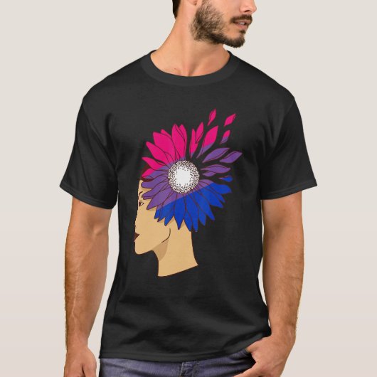 Bisexuality Woman Sunflower Bisexual Flag Bi Pride T-shirt (Voorkant)
