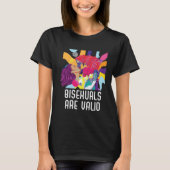 Bisexuals Are Valid Rainbow Pride Bisexuality LGBT T-shirt (Voorkant)