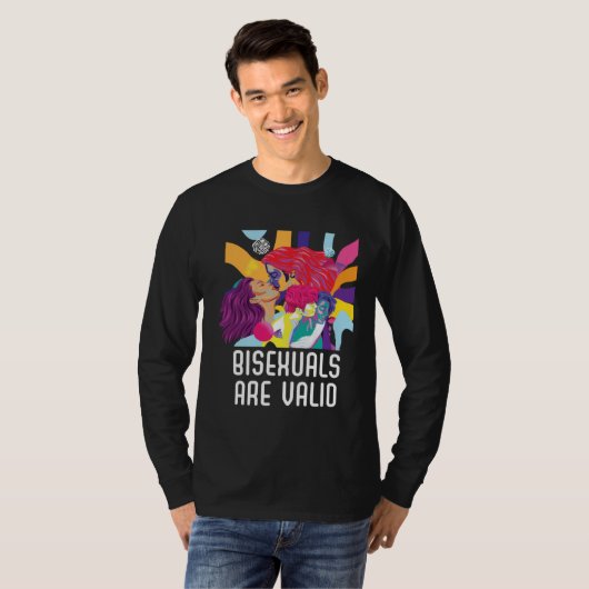 Bisexuals Are Valid Rainbow Pride Bisexuality LGBT T-shirt (Voorkant volledig)