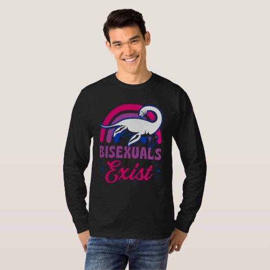 Bisexuals Exist Bisexual Loch Ness Monster Pride R T-shirt (Voorkant volledig)