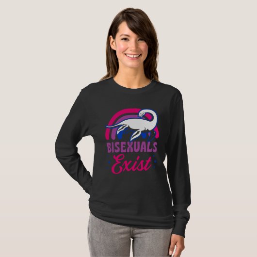 Bisexuals Exist Bisexual Loch Ness Monster Pride R T-shirt (Voorkant volledig)