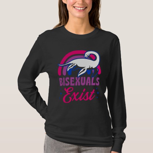 Bisexuals Exist Bisexual Loch Ness Monster Pride R T-shirt (Voorkant)
