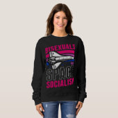 Bisexuals For Space Socialism Liberal Bisexual Pri Trui (Voorkant volledig)