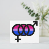 Bisexueel symbool briefkaart (Staand voorkant)