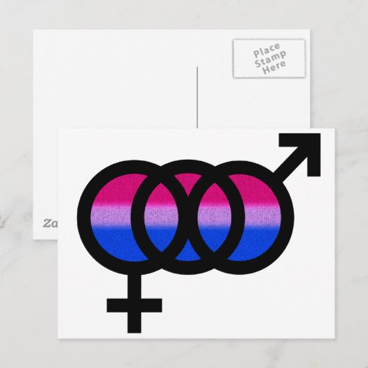Bisexueel symbool briefkaart (Voorkant / Achterkant)