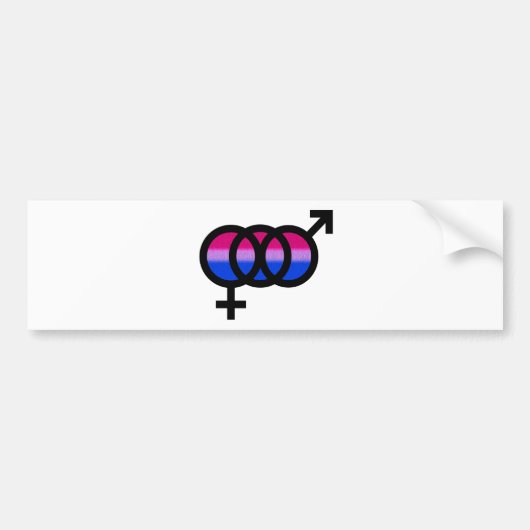 Bisexueel symbool bumpersticker (Voorkant)