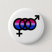 Bisexueel symbool ronde button 5,7 cm (Voorkant)